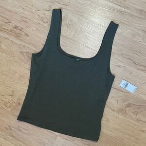 Double Layer Scoop Neck Womens Tank Top